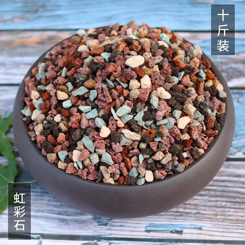 纯颗粒土虹盆栽彩石多肉花卉铺面石拌土种植介质九合一彩虹石斤装