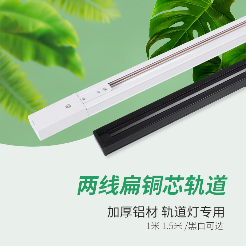 光联天下 植物灯专用配件扁铜芯轨道条led轨道射灯两线导轨条滑道