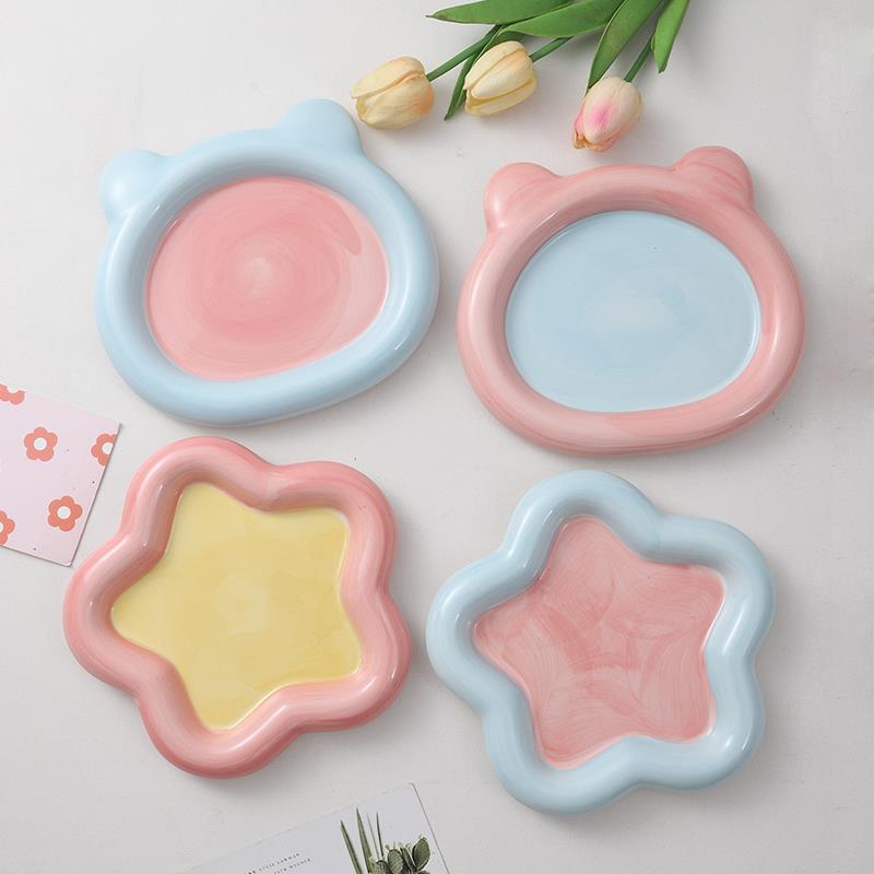 卉亦暮猫碗狗狗碗猫食盆猫盘子吃饭碗猫咪专用猫粮罐头餐盘