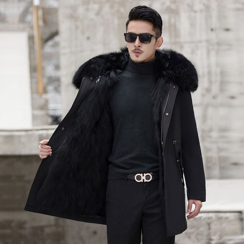 男士派克服可拆卸内胆外套大码冬天加厚保暖派克服