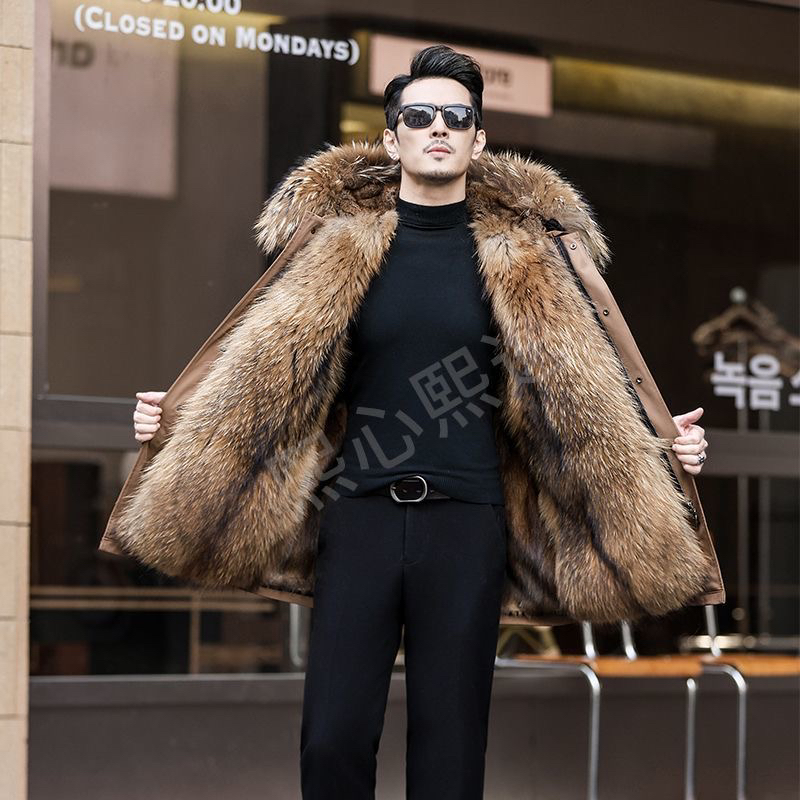 男士派克服2025年冬可拆卸过膝长款过冬暖和外套大衣