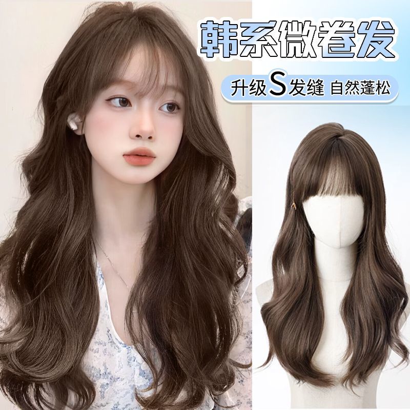 网红全头套式女长发自然逼真薄款长卷发大卷蓬松氛围感整顶卷发套
