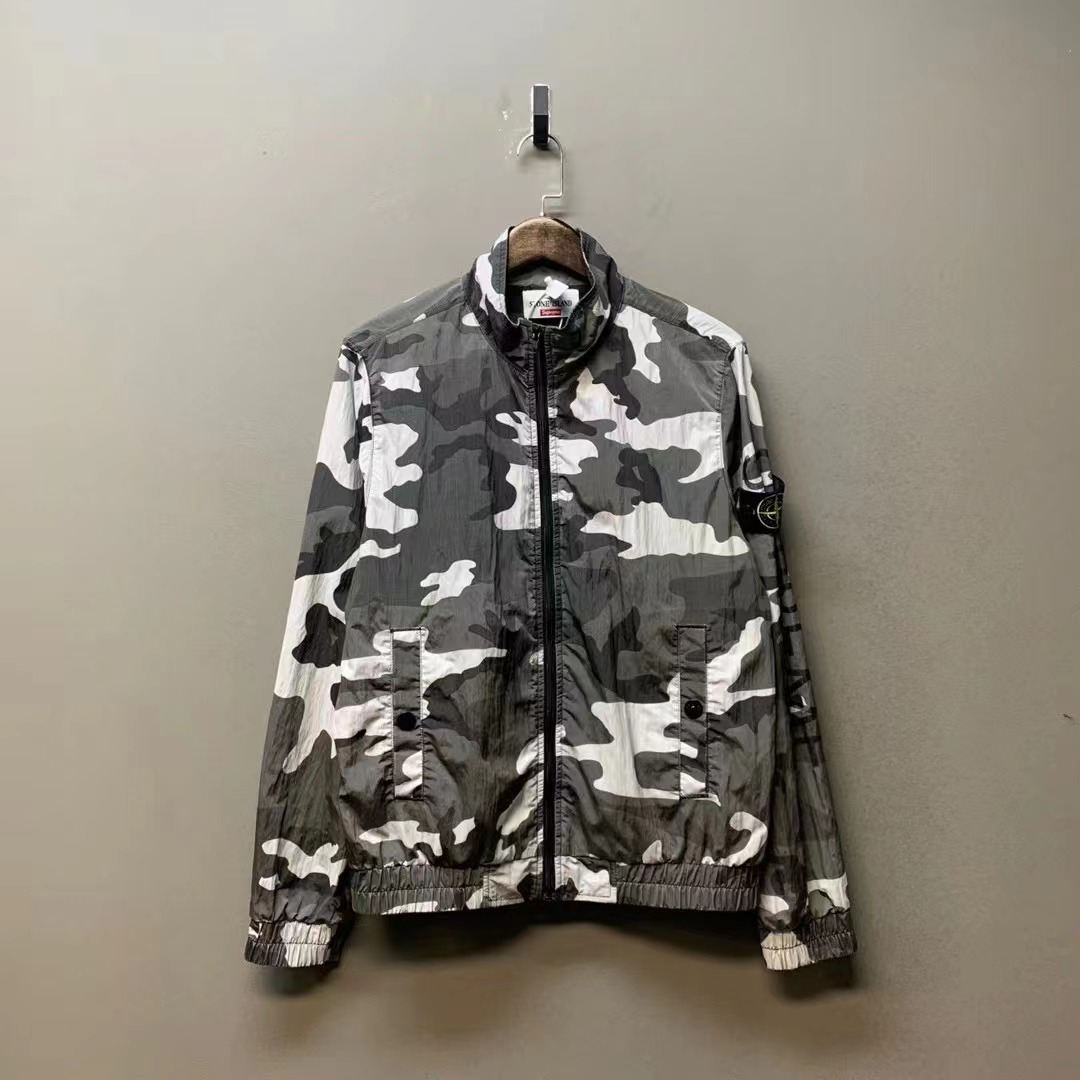 Stone island x Supreme联名/02180/迷彩金属尼龙夹克外套 98新 M