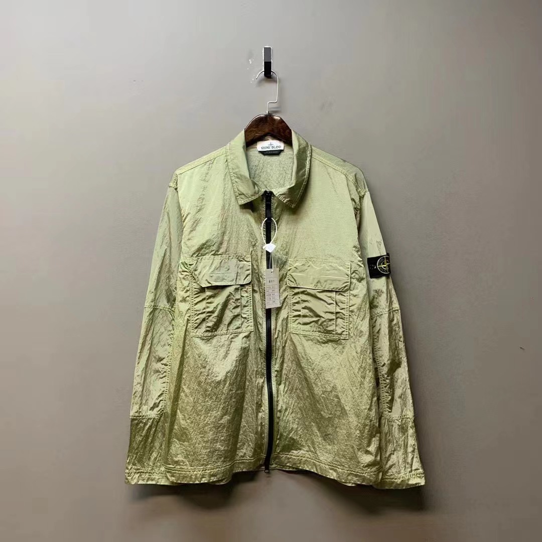 Stone island 石头岛 /02234/19ss 金属尼龙外套 柠檬绿 98新 XL