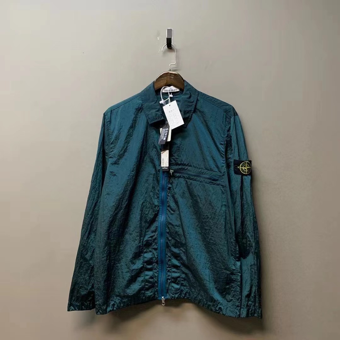Stone island 石头岛/08436/23ss金属尼龙外套 松石色 全新带吊L