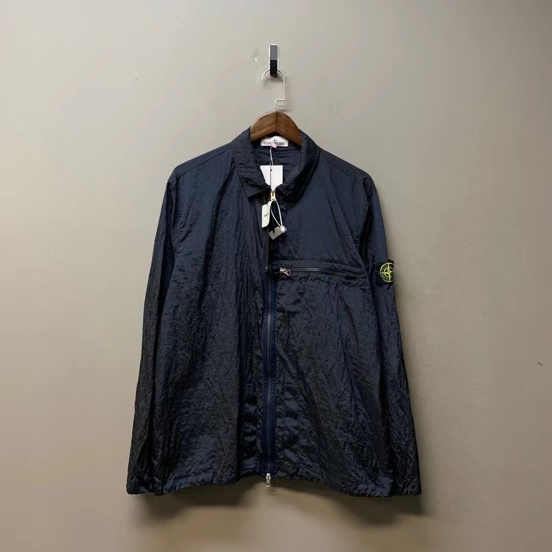 Stone island /00639/23ss金属尼龙外套 暗夜黑配色 全新带吊XL 