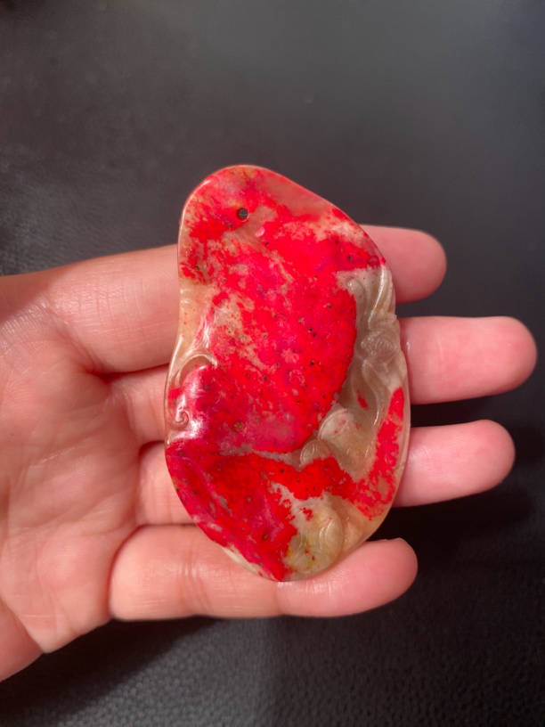 昌化老坑玉石白冻地挂件 福在眼前