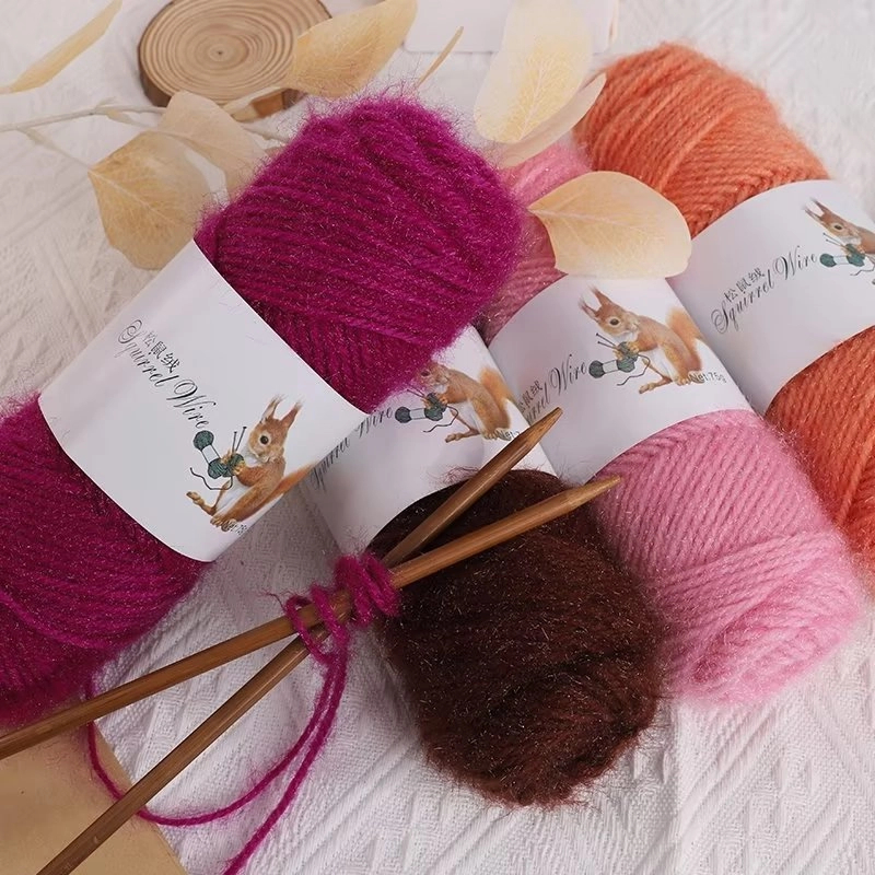 松鼠绒毛线团粗毛线勾帽子线批发外套编织棒针线手工diy钩织线