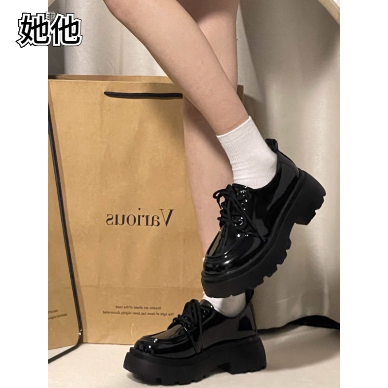 【万达撤柜】小皮鞋女英伦风春季新款时尚百搭玛丽珍鞋厚底JK单鞋