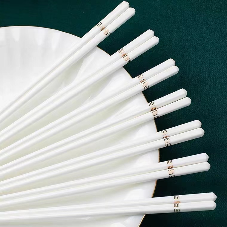 【新粉浮力】字母线骨筷高档家用酒店环保防霉防潮好清洗陶瓷筷子