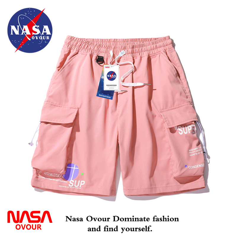 NASA官网联名日系工装短裤男夏季薄款潮牌宽松大码休闲运动五分裤