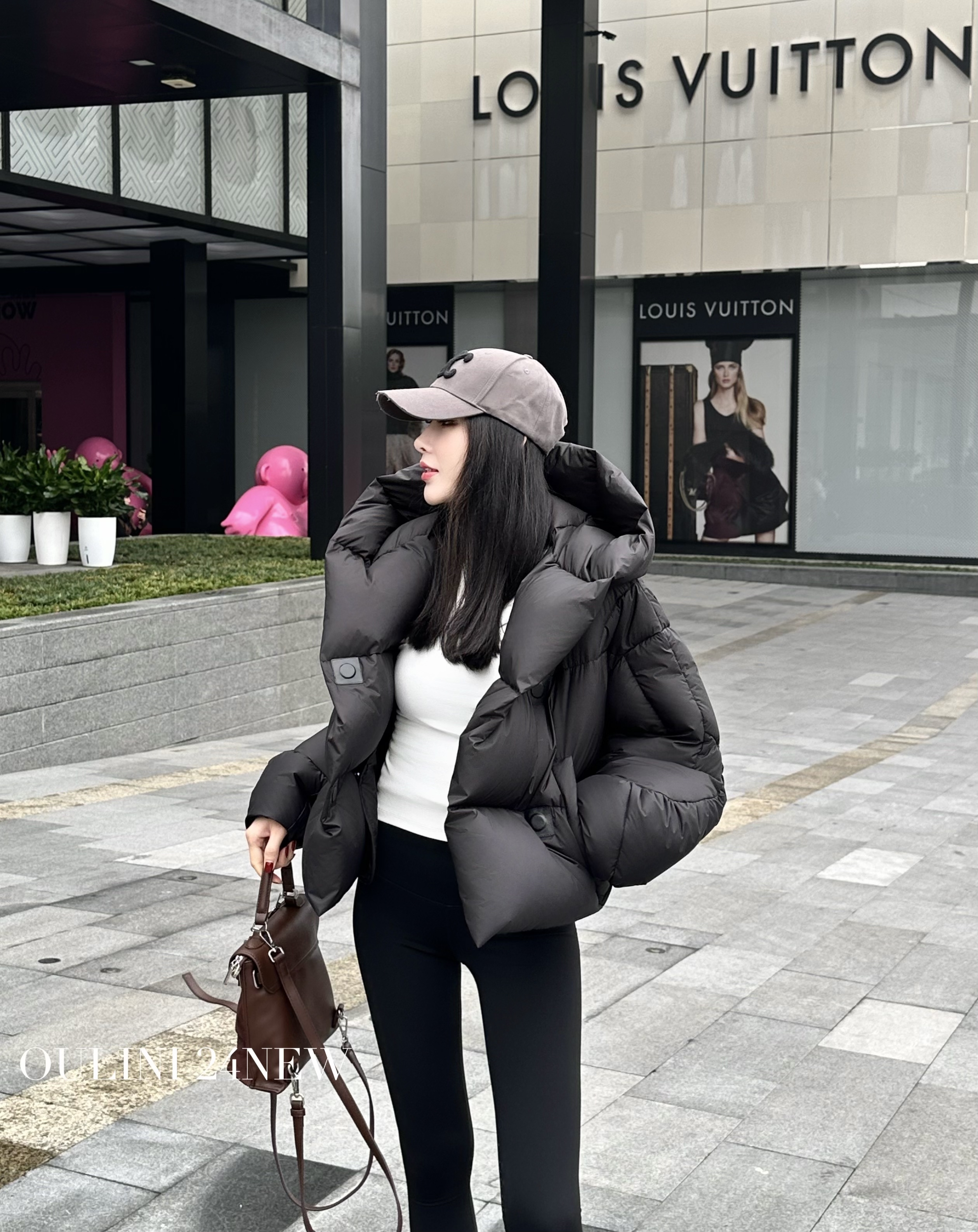 2025冬季新款时尚简约设计师短款白鸭绒羽绒服加厚外套女休闲7088