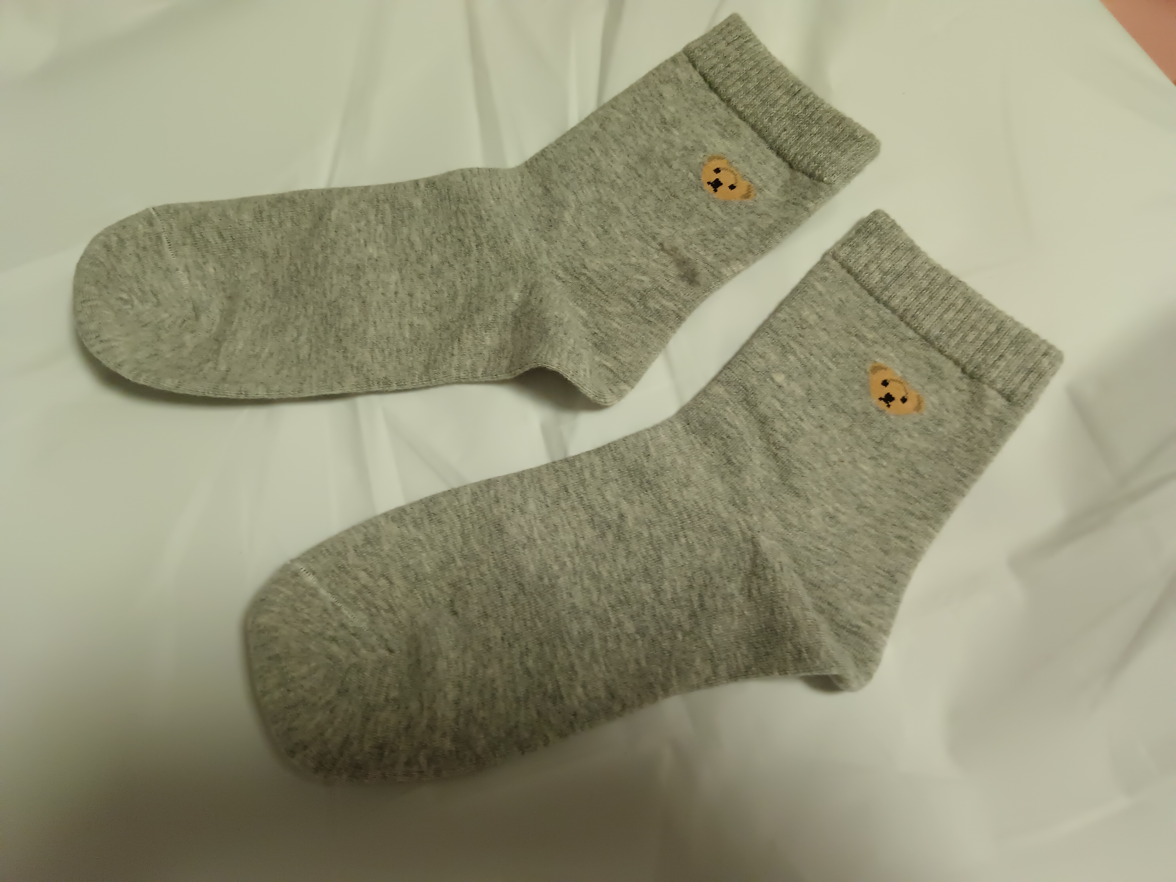 秋冬加厚保暖中筒袜女卡通小狗提花可爱堆堆袜