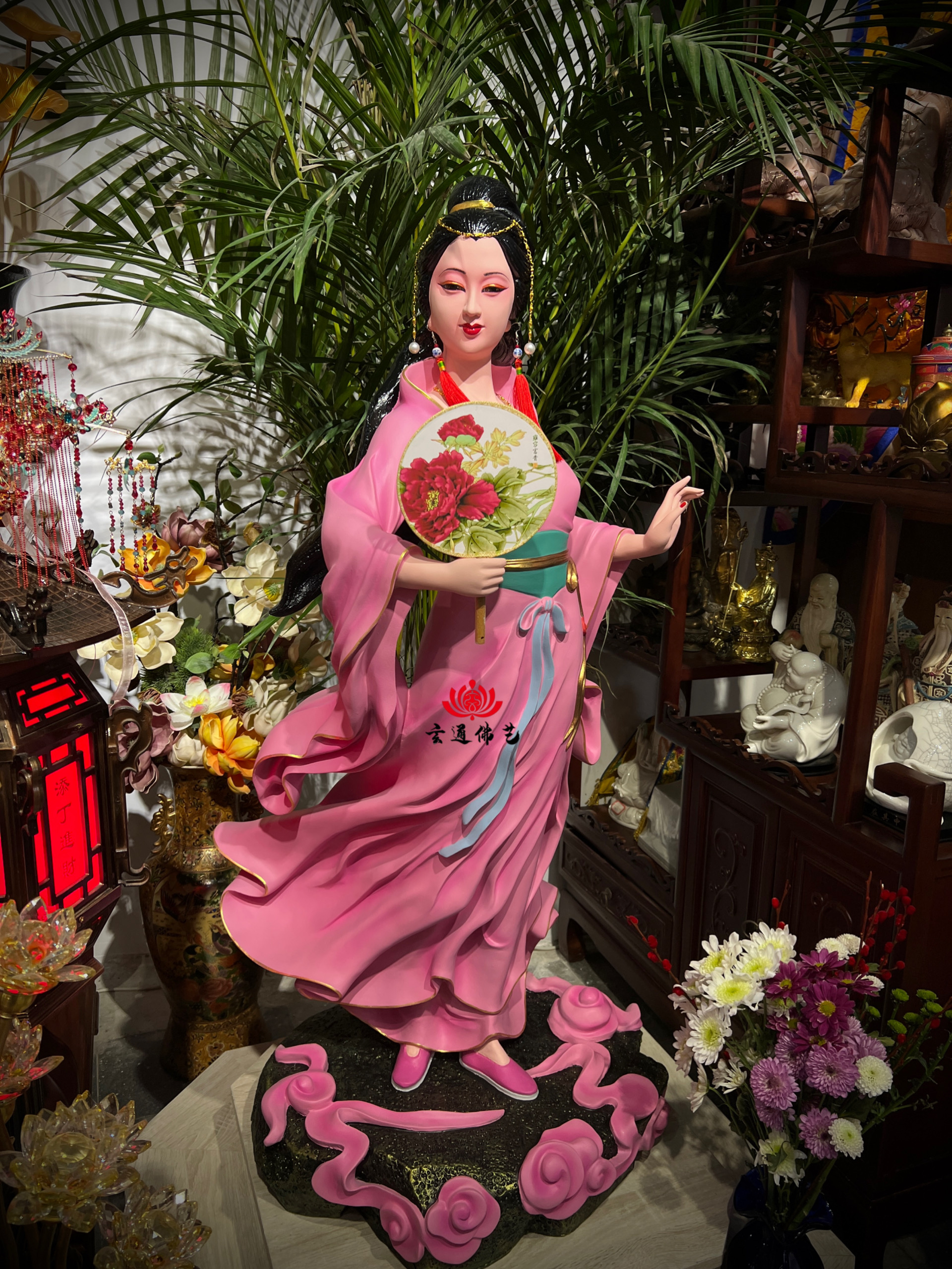 1.28米古彩九姑娘像体