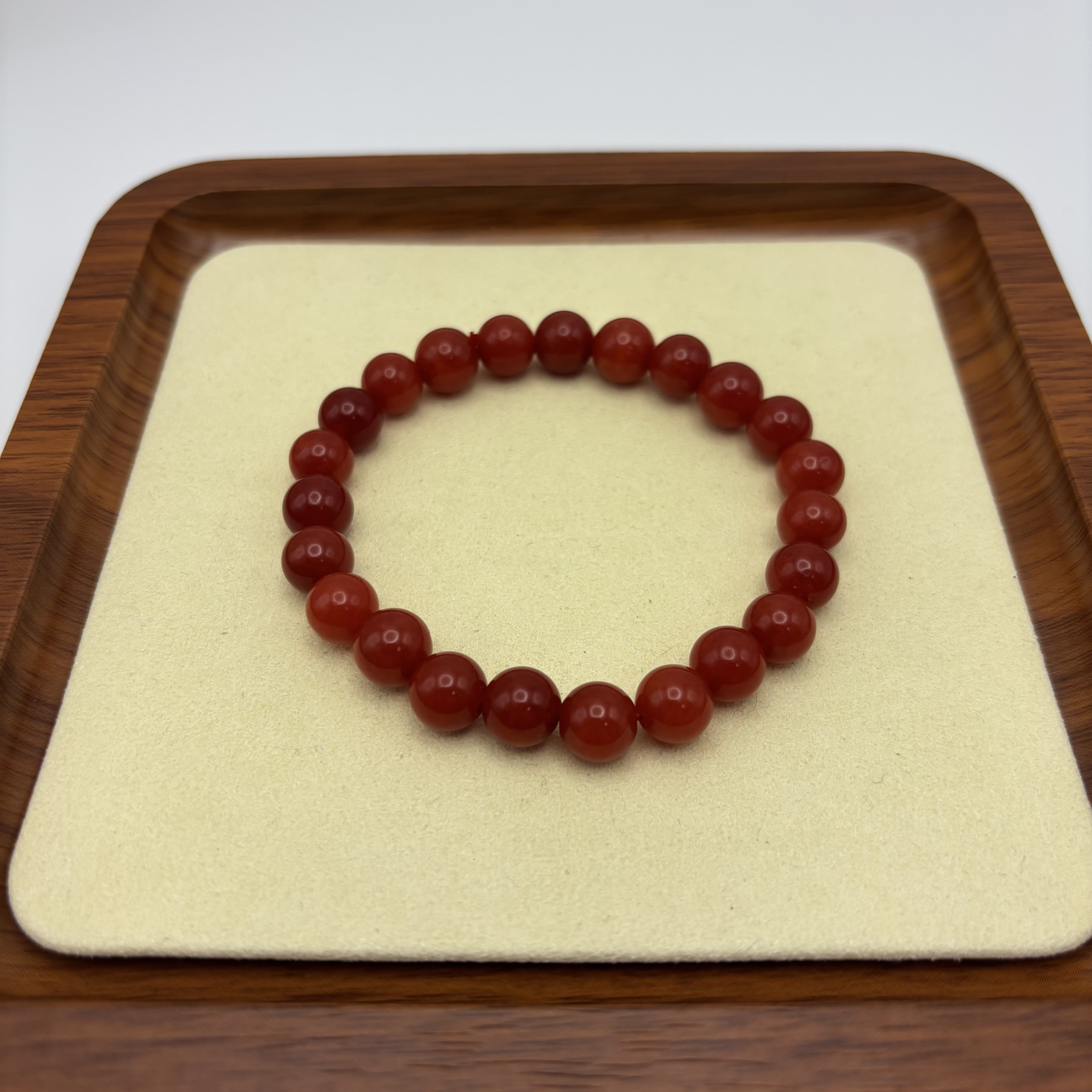 非金属珐琅手链 N红色小圆珠8mi加手串 E111