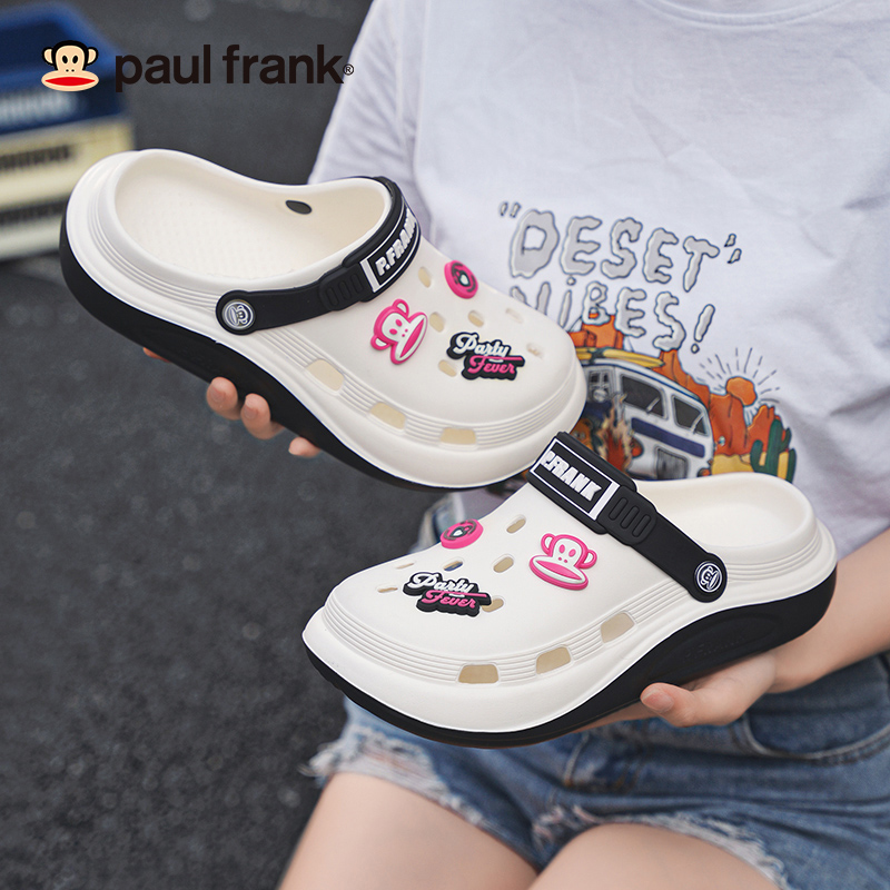 paul frank/大嘴猴洞洞鞋男士夏季厚底沙滩百搭网红款拖鞋男