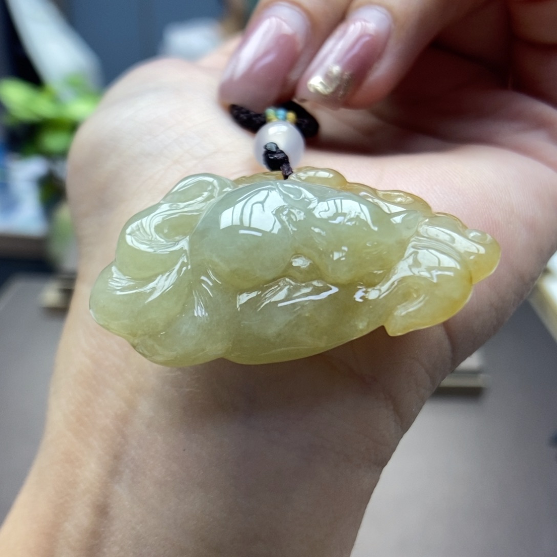 翡翠颈饰未镶嵌吊坠12