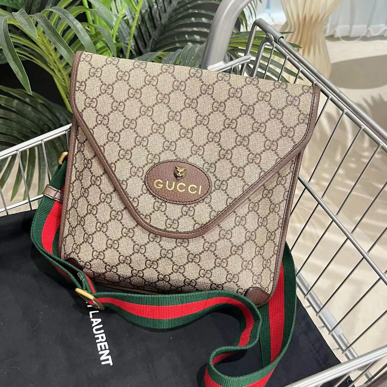 95新 GUCCI/古驰 老花虎头邮差9086534