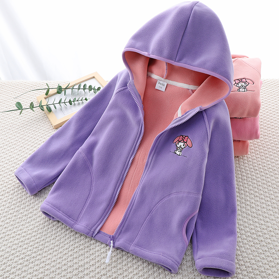 儿童连帽外套春秋奥粒绒女童抓绒上衣宝宝棒球服男童加绒卫衣秋装