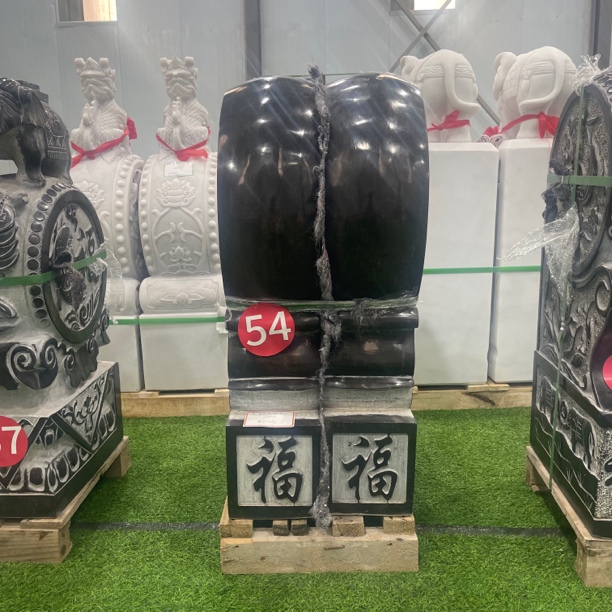 石雕天然门墩抱鼓石一对青石仿古庭院石墩石鼓门口别墅摆件