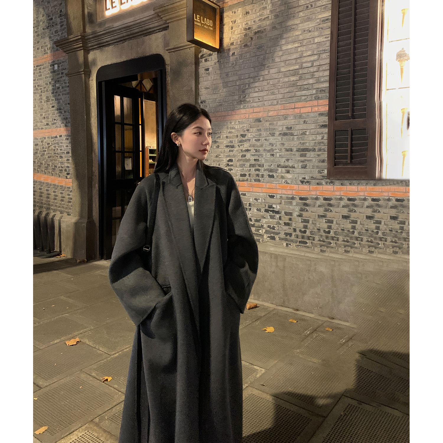 区区欧阳双面羊毛大衣女冬季新款加厚羊毛呢子高级感长款毛呢外套