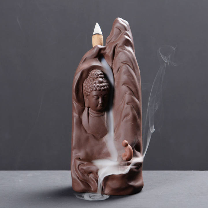 紫砂倒流香炉家用个性香薰炉室内禅意高山流水摆件新款檀香熏香炉