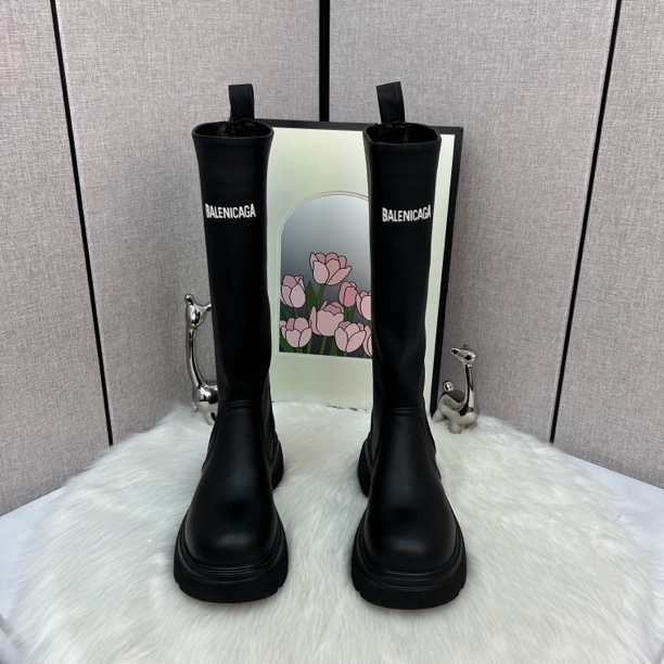 长筒靴女厚底松糕跟网红瘦瘦靴后拉链长靴子增高美拉德骑士靴