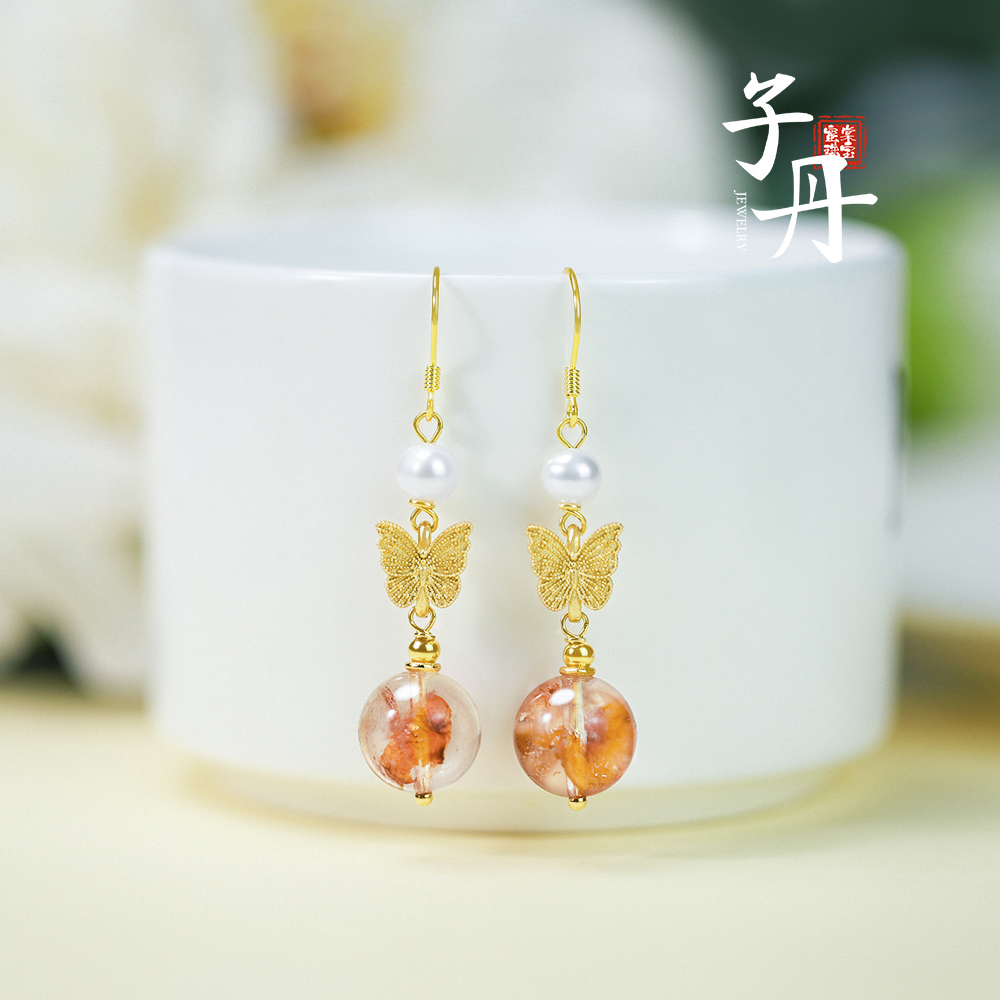 【子丹水 晶】胶花DIY耳钩 C5-051