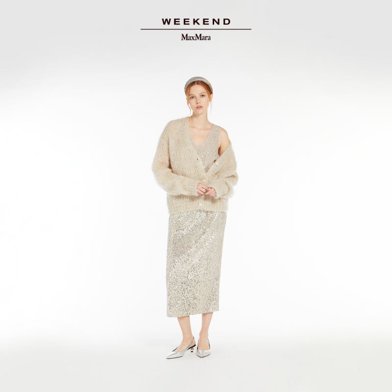 Weekend MaxMara 2025早春新款女装刺绣薄纱半身裙5771015106