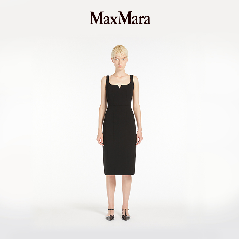 MaxMara 2025早春新品女装无袖纯色连衣裙6221055106