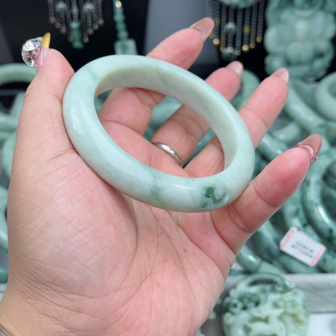 【闪购商品】透闪石-蛇纹石玉手镯未镶嵌