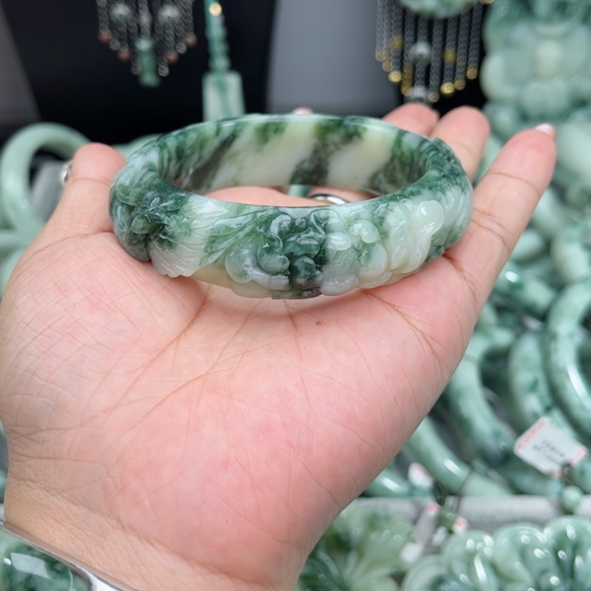 【闪购商品】透闪石-蛇纹石玉手镯未镶嵌?****?