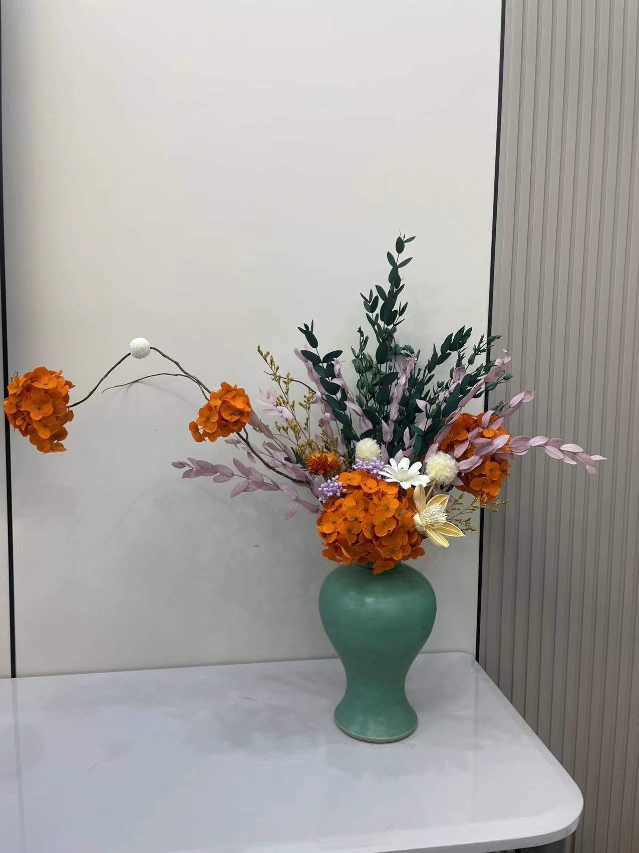 【青澜】电视柜玄关永生花清新-连花带瓶