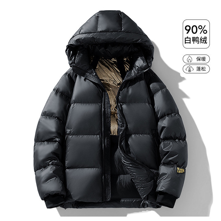 【暖阳专属】 2023 男女同款黑金短款羽绒服90白鸭绒高端简奢外套