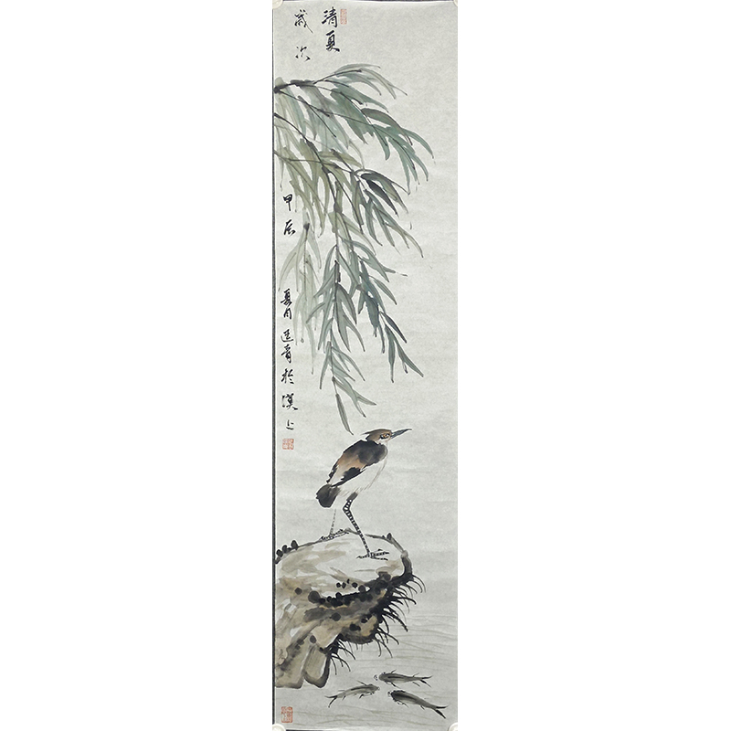张大风艺术馆，张廷青绘画作品《清夏》，尺寸33X135cm，软片