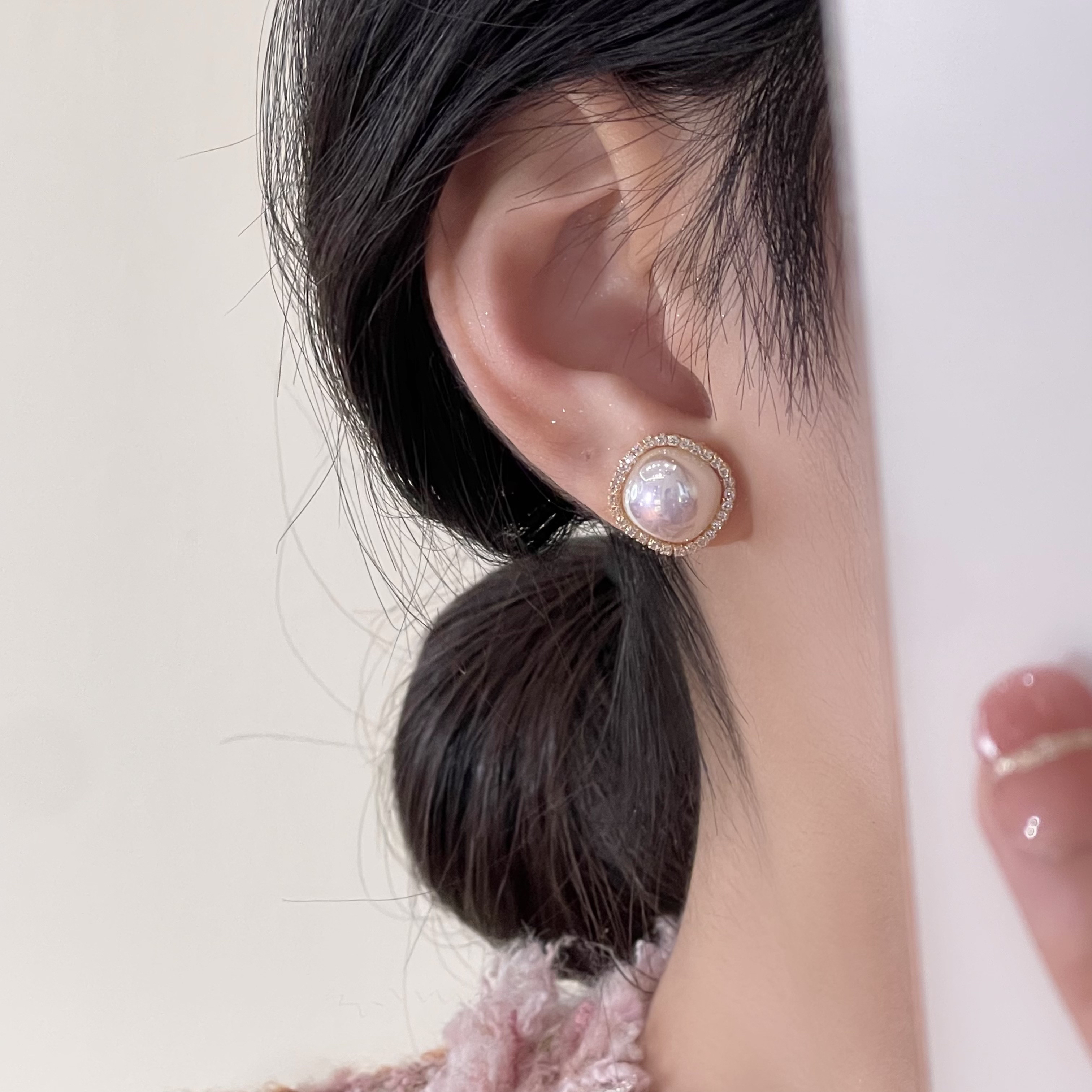 韩芸汐仿珍珠耳饰 A-98 简约大气珠珠耳环个性气质简约小香风耳钉