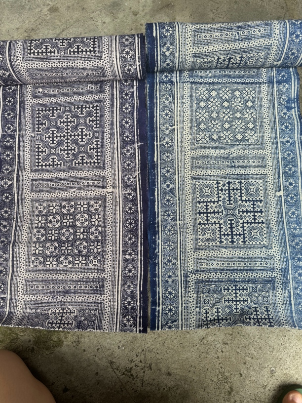 手工棉麻蓝印染5米左右深蓝浅蓝选一