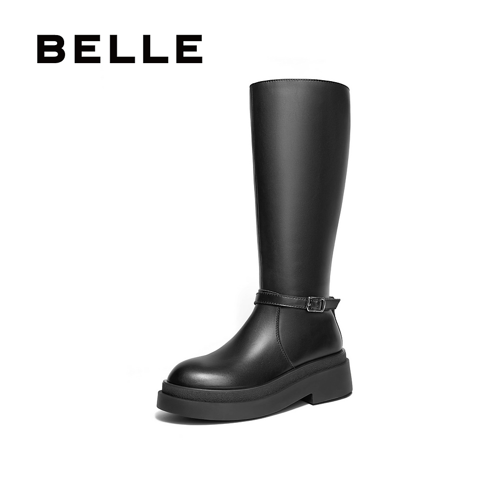 百丽时髦潮搭骑士靴女冬新商场同款显瘦长筒靴B9M2DDG4
