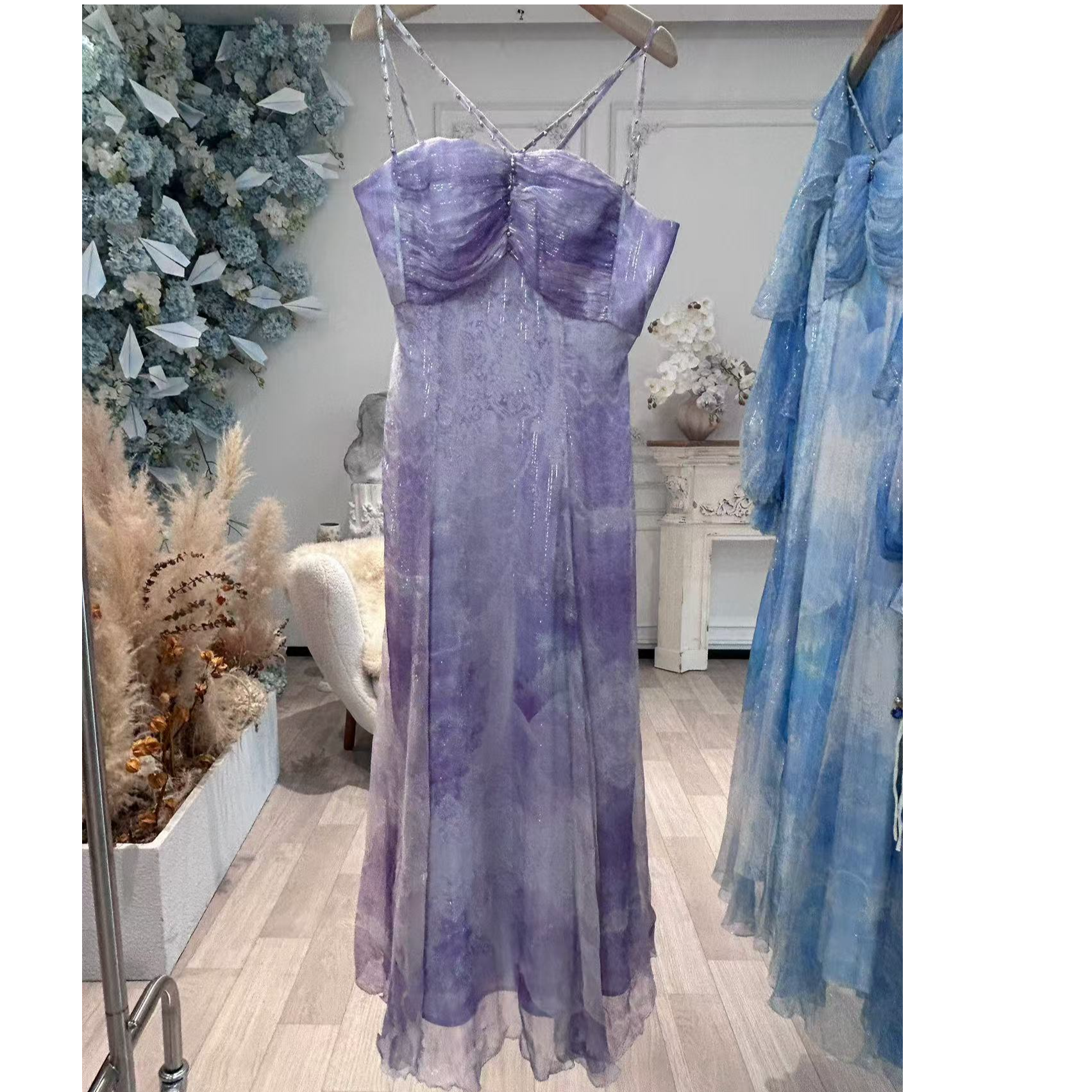 【高高甄选】渐变优雅气质印花国风提花连衣裙 YCHSD31323D