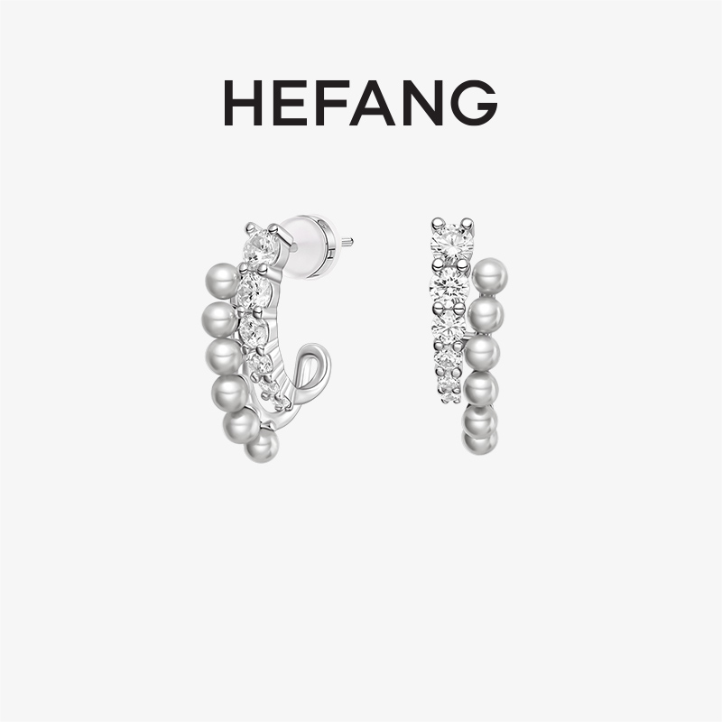 HEFANG气泡方糖项链双层耳环轻奢时尚【达】