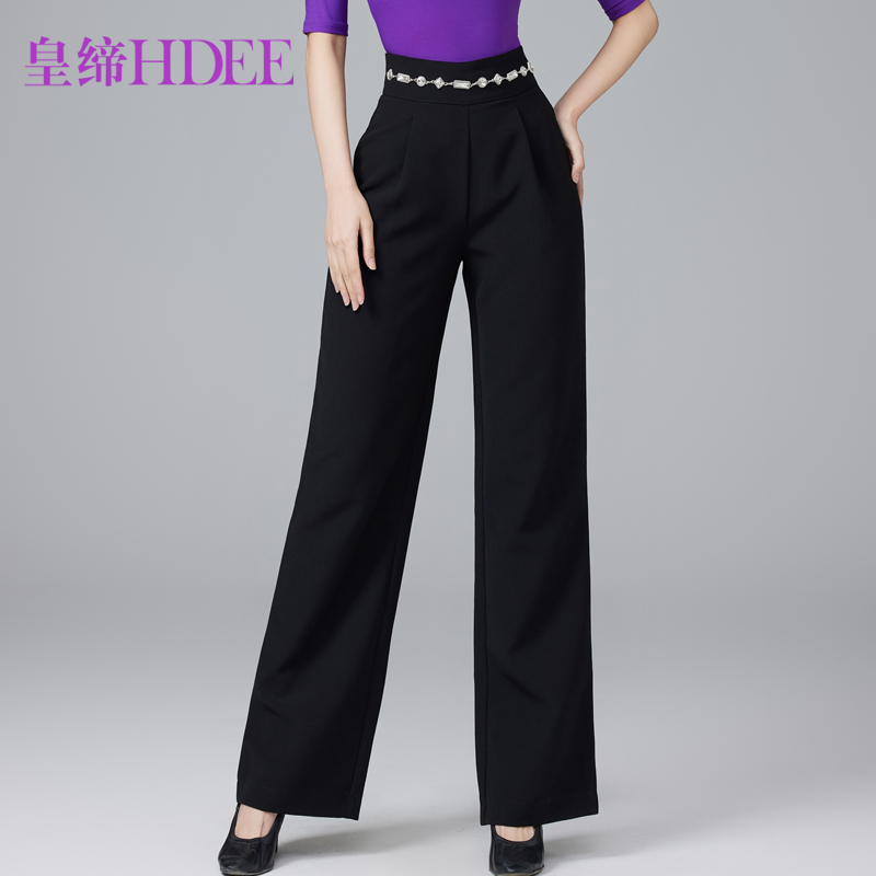 皇缔摩登舞直筒裤国标交谊舞裤吉特巴舞蹈长裤拉丁舞裤子练功练习