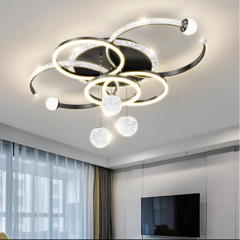 客厅吸顶灯新款现代简约大气轻奢水晶主灯广东中山全屋套餐灯具