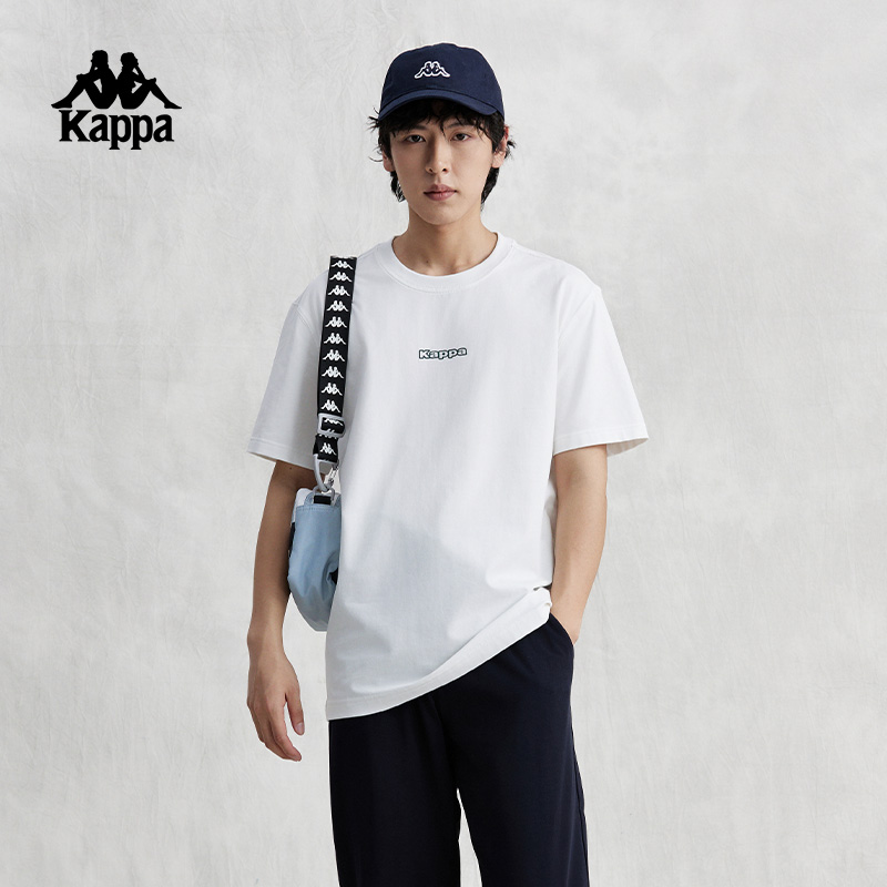 Kappa卡帕复古短袖2024新款男夏简约休闲T恤字母半袖K0E32TD01