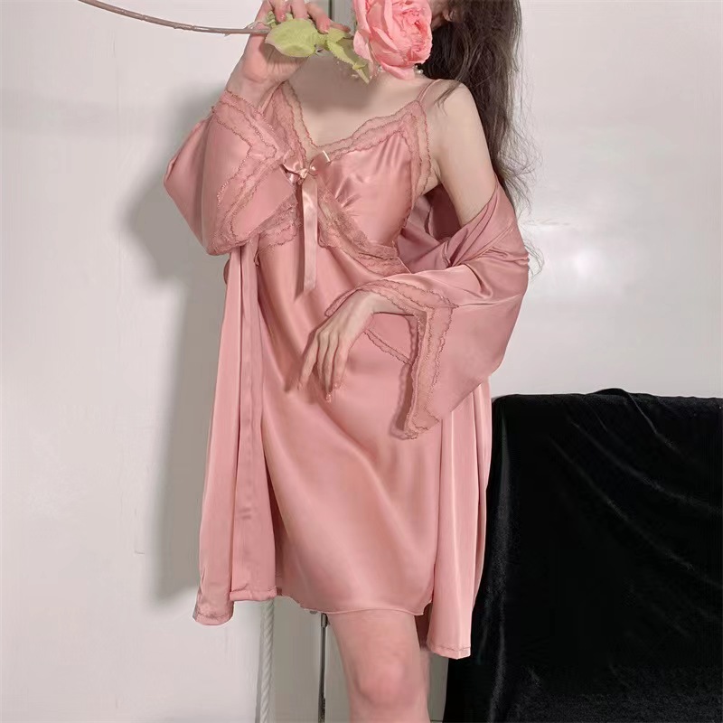 2025新款春夏薄款女秋季睡衣性感纯欲家居服浴袍网红女士诱惑睡袍