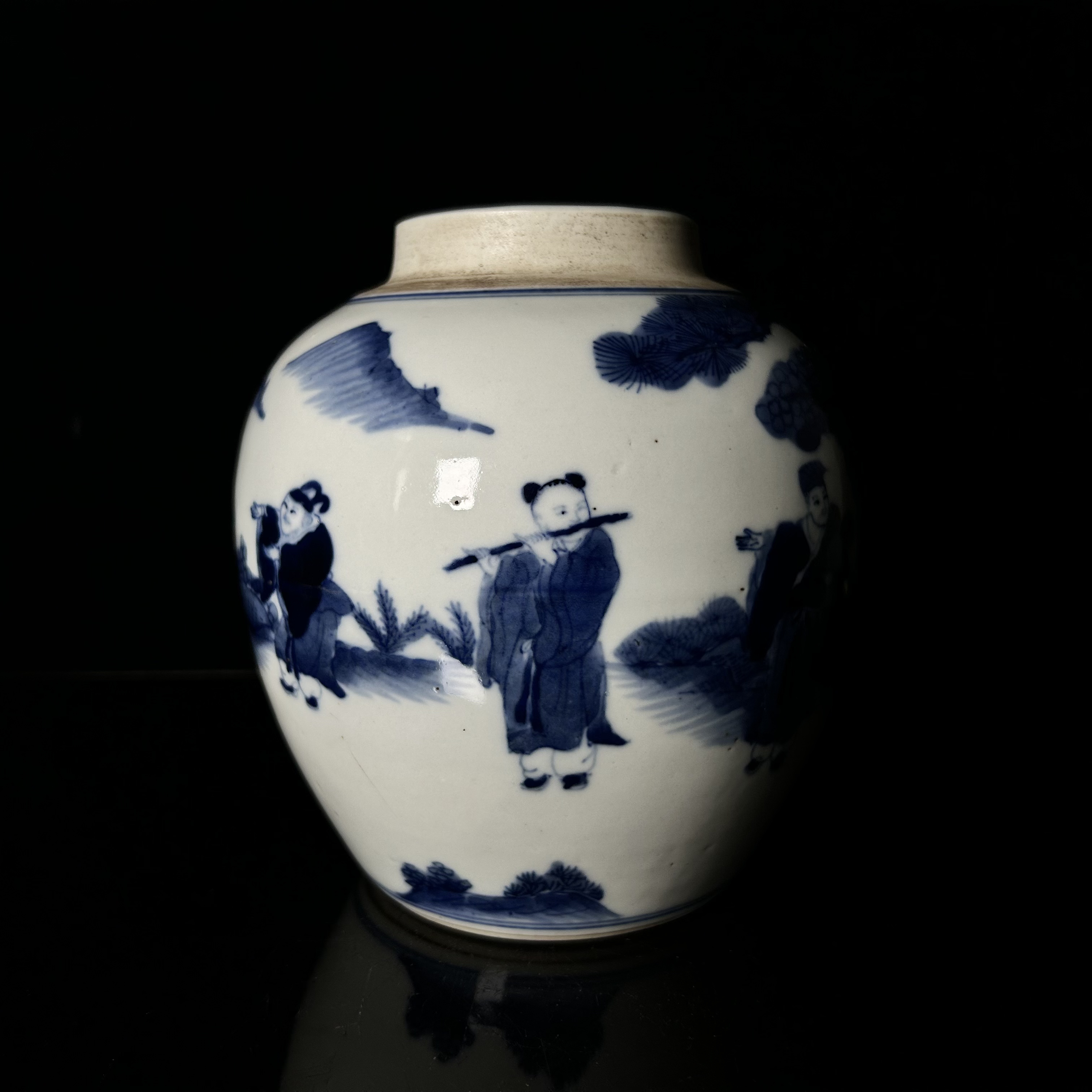 清晚期 青花八仙人物纹罐02051