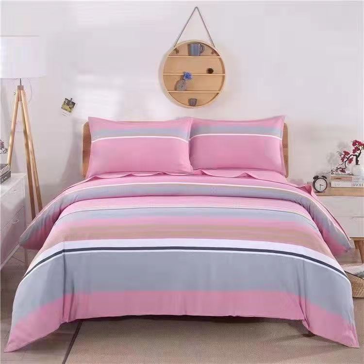 红安土韵大布床上四件套棉四季通用款被套床单枕套手工老粗布亲肤