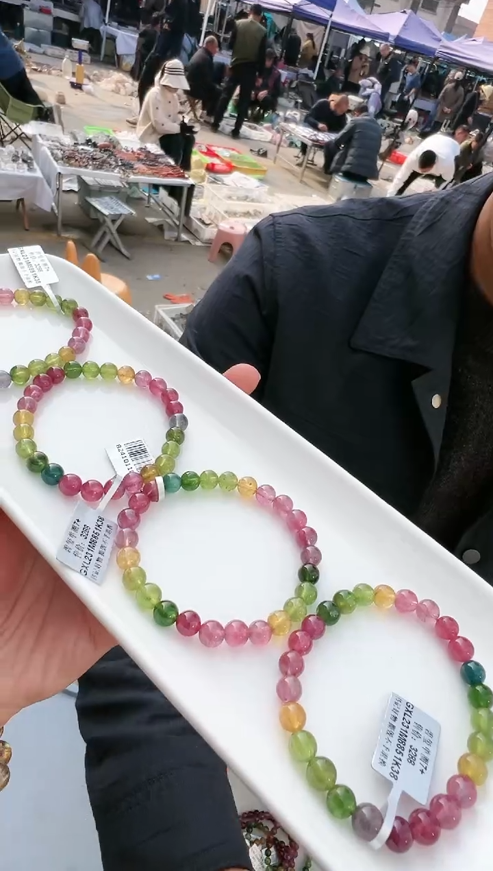 【闪购商品】碧玺手链未镶嵌B360约7mm多样性发一件