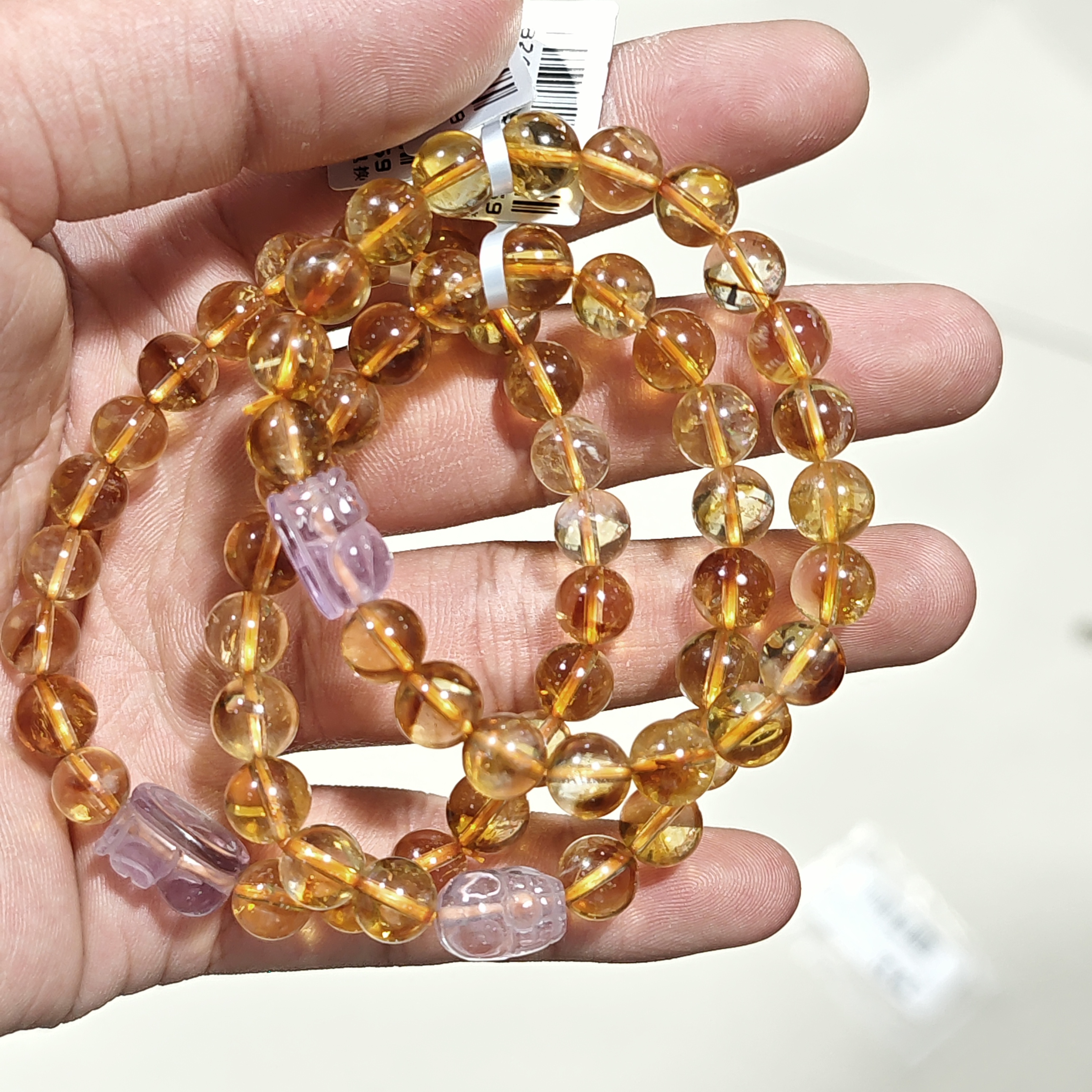 【书记甄选】天然原创暴力黄单圈手链 多样性发一件 约8mm WSF107