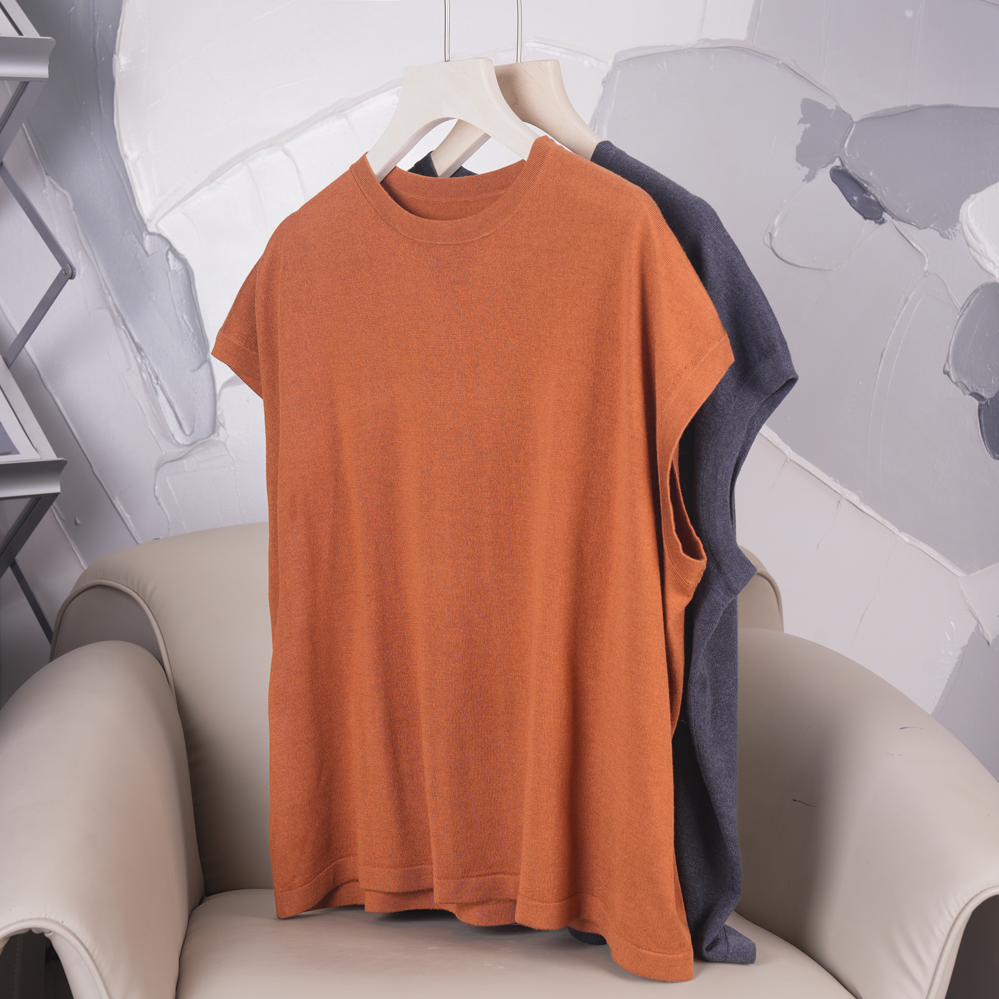 【2024】新款时尚桑蚕丝包肩圆领短袖YXSW24188