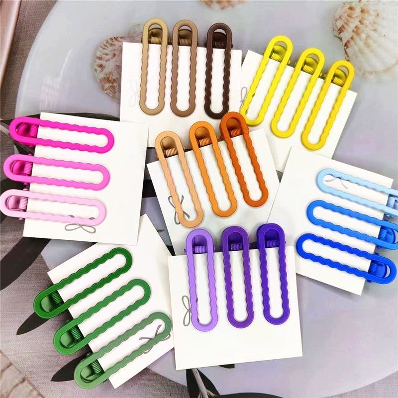 铁合金喷漆发饰 韩版高颜值爆款时尚百搭甜美发夹糖果色补差价